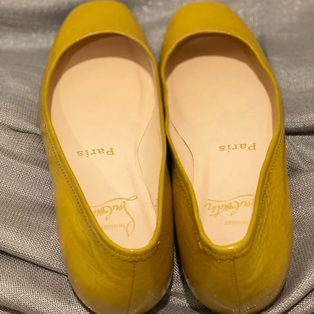 Christian Louboutin Yellow Patent Leather Flats - Picture 2 of 4